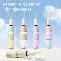 8 Ribs Mini Automatic 3 Folding Umbrella Rain Women Parasol Small Sun Umbrella Pocket Windproof Umbrellas For Outdoor Travel