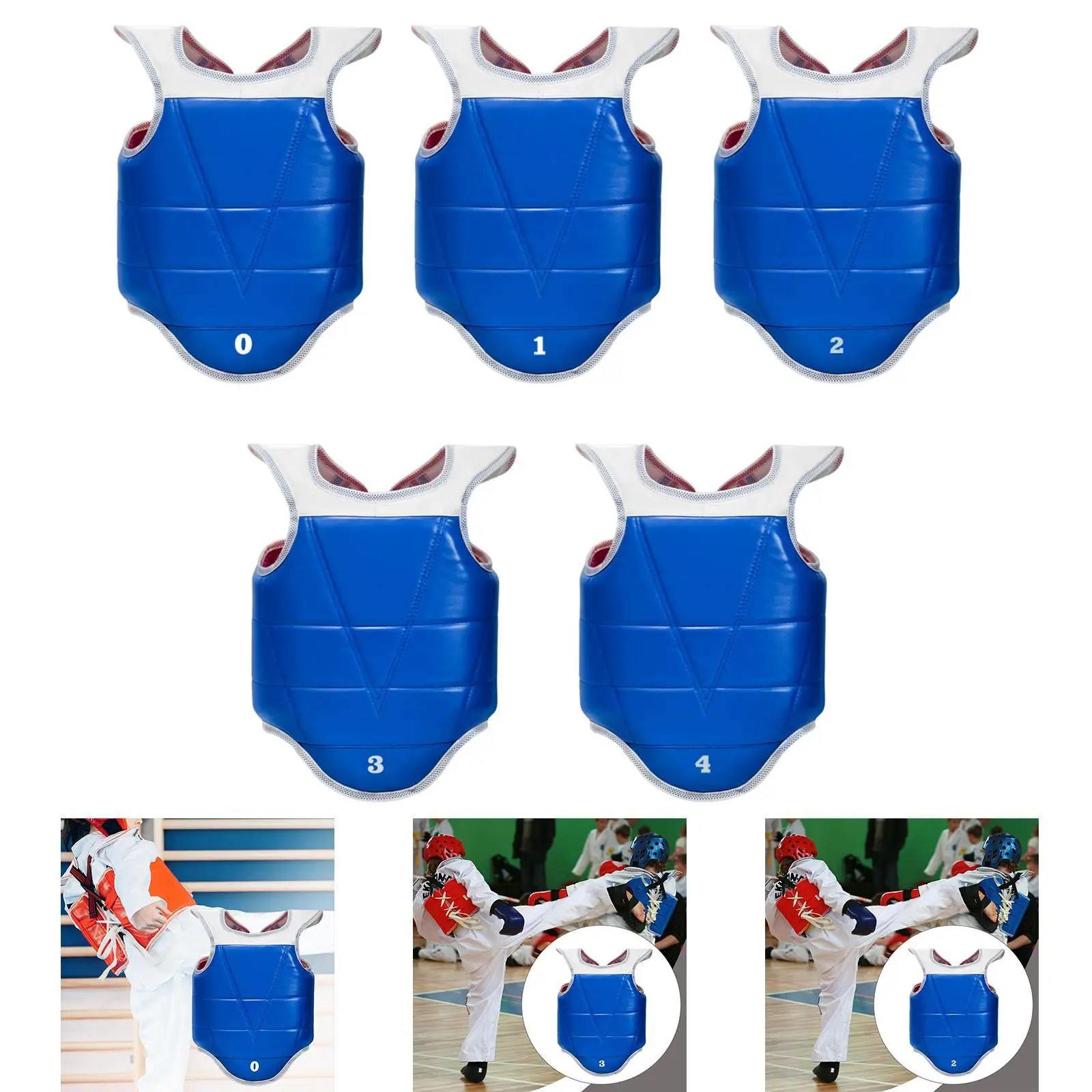 

Karate Chest Guard Mma Boxing Body Protector Reversible for Sparring Training Heavy Punching Exercise Abdominal Martial Arts