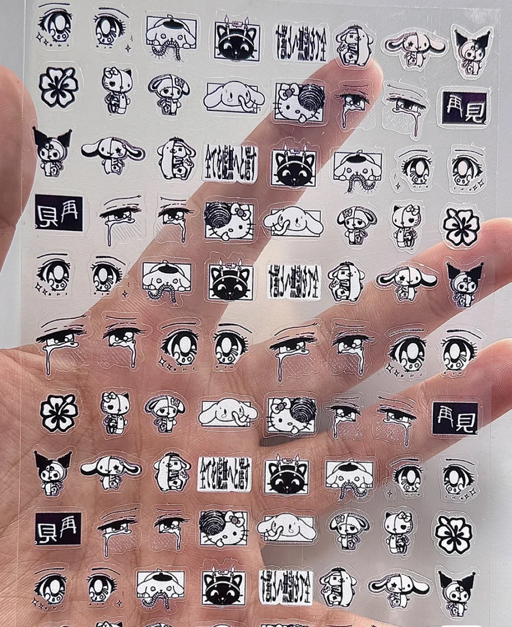 

Kawaii Comic Style Sanrio Hello Kitty Nail Art Sticker Small Animals Y2K Retro Ultra-Thin Self-Adhesive Slider Manicure Sticker