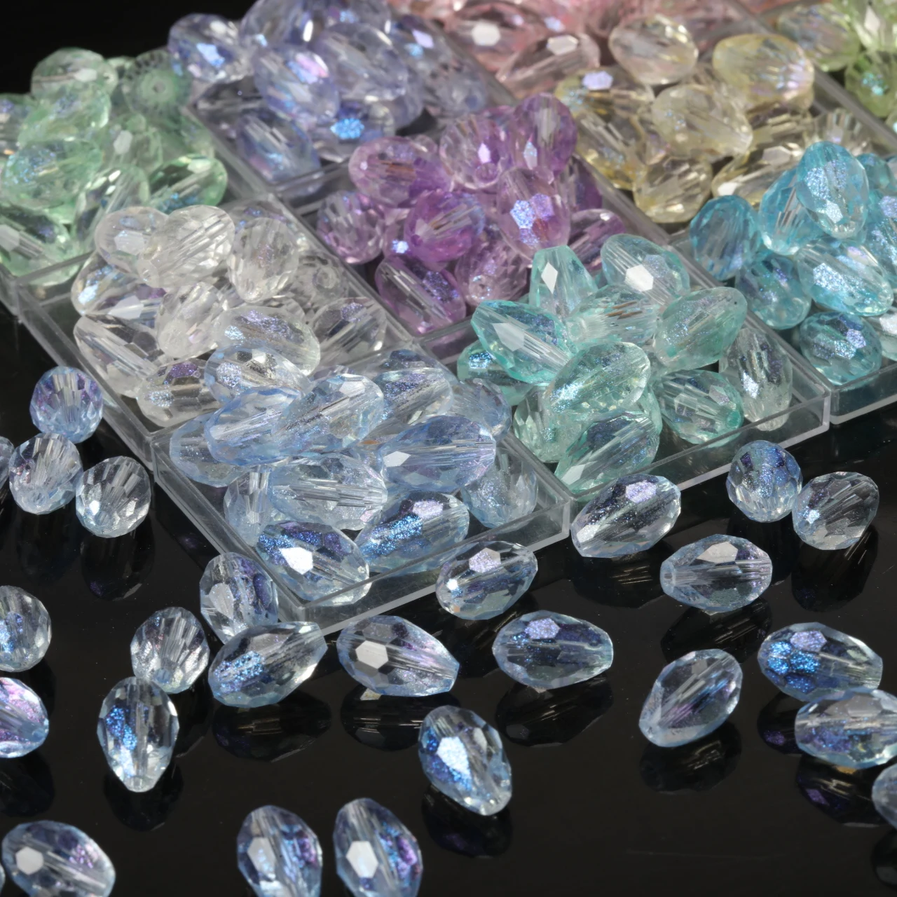 110pcs Rice grains Upscale crystal beads 8*11mm oval shape Glass Spacer Loose beads Jewelry making bracelet DIY