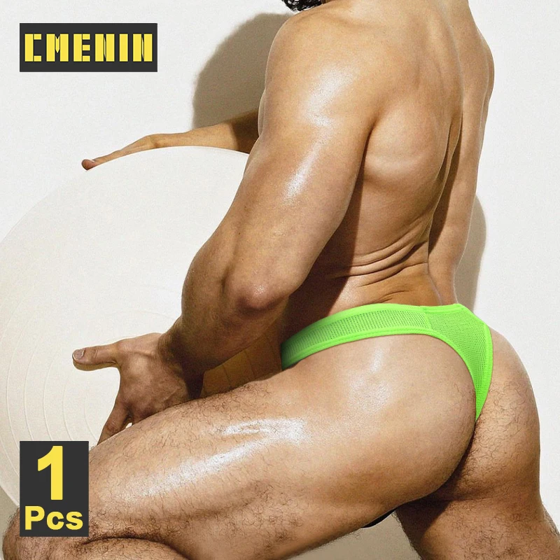 

Мужские трусы бикини CMENIN, синие дышащие трусы бриджи из хлопка, Тонги, бандаж на геи, нижнее белье для мужчин,