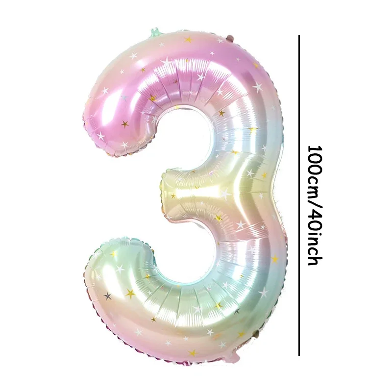 1 Stück 40-Zoll-Regenbogen-Digitalfolienballon mit Farbverlauf und Sternen aufgedruckt für Geburtstagsfeiern, Jubiläen, Feiertage – Detail 9