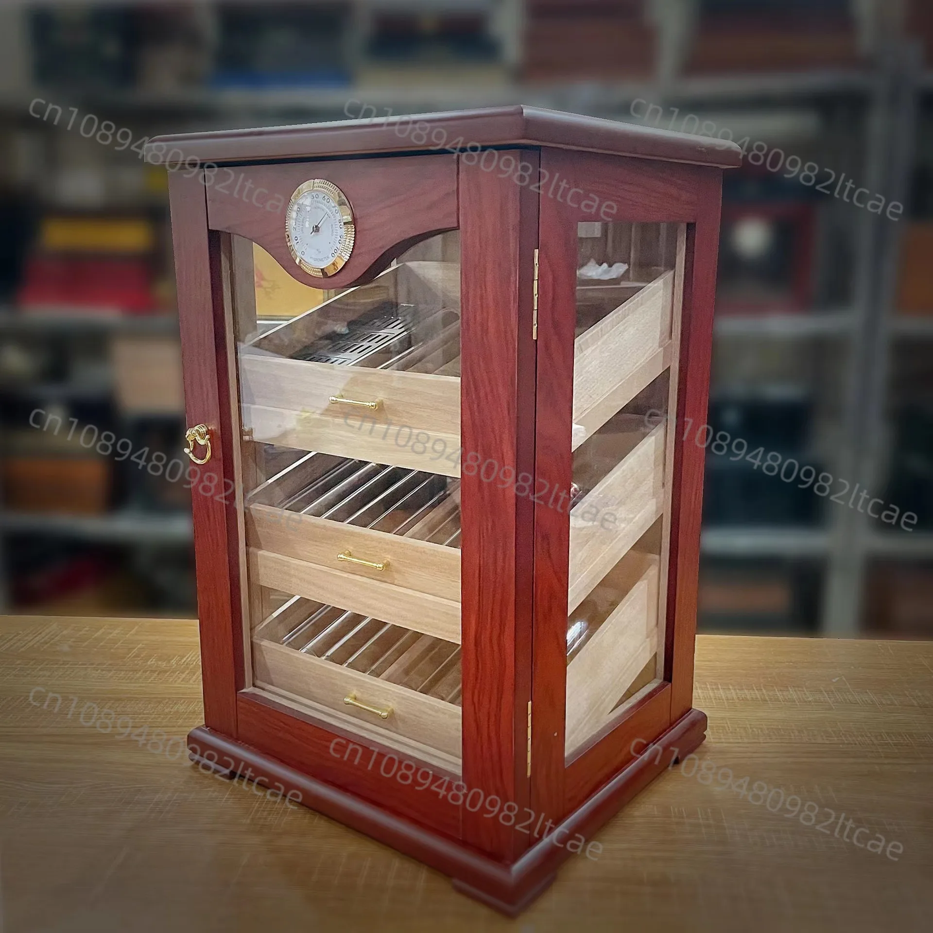 Premium Cigar Cabinet Cedar Wood Cigar Cabinet Three Tiers