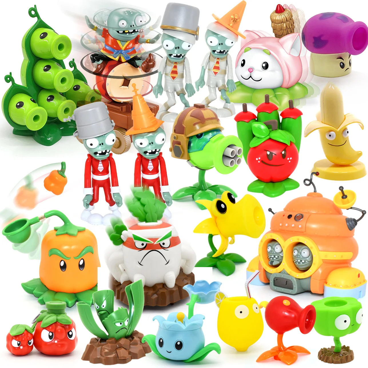 1pcs New PLANTS VS ZOMBIES PVZ 2 Warrior Dolls Shooting Garage Kit Toy Bagged Multiple Roles Kids Gifts For Boys Action Figure