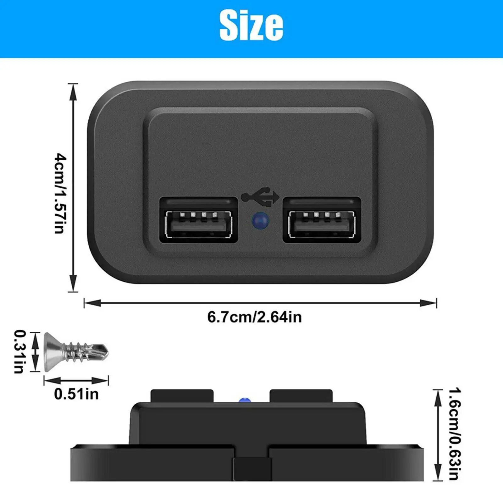 Presa per caricabatteria da auto Dual USB adattatore per caricabatterie USB 4.8A 3.1A 12V/24V adattatore di alimentazione per presa Splitter Usb per