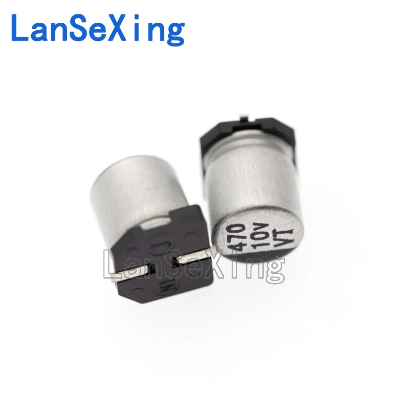 Capacitor eletrolítico de alumínio SMD com um volume de 6,3x7, 10V, 470UF, 10V
