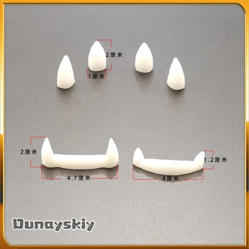Furry 3D Printing Kemono Fursuit Fake Teeth Cosplay Costumes Accessories 2pcs/4pcs 3D Printing Werewolf Fangs Fursuit DIY Props