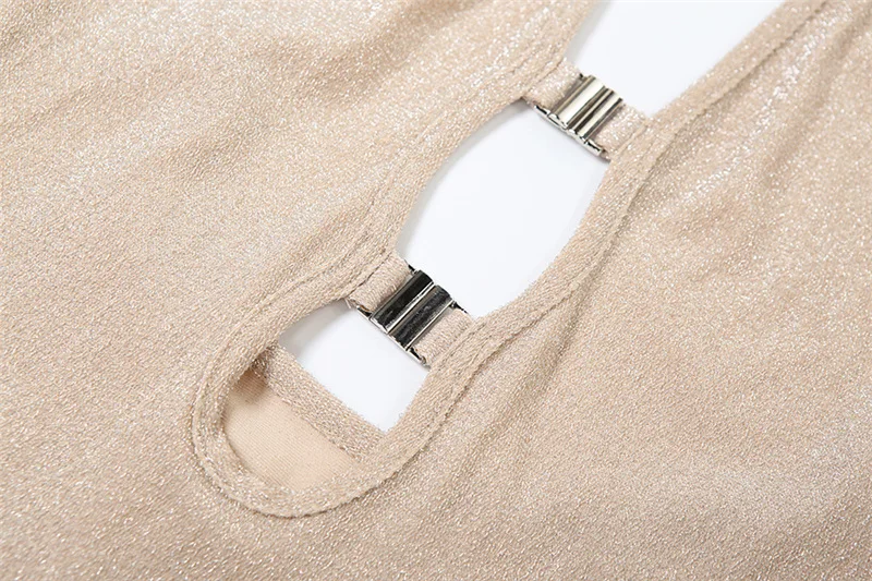 ホルターシャイニーマキシドレス レディース トレンド エレガント バンドゥ バックレス カットアウト ローネック ノースリーブ ボディコン 女性 ハイストリート ローブ