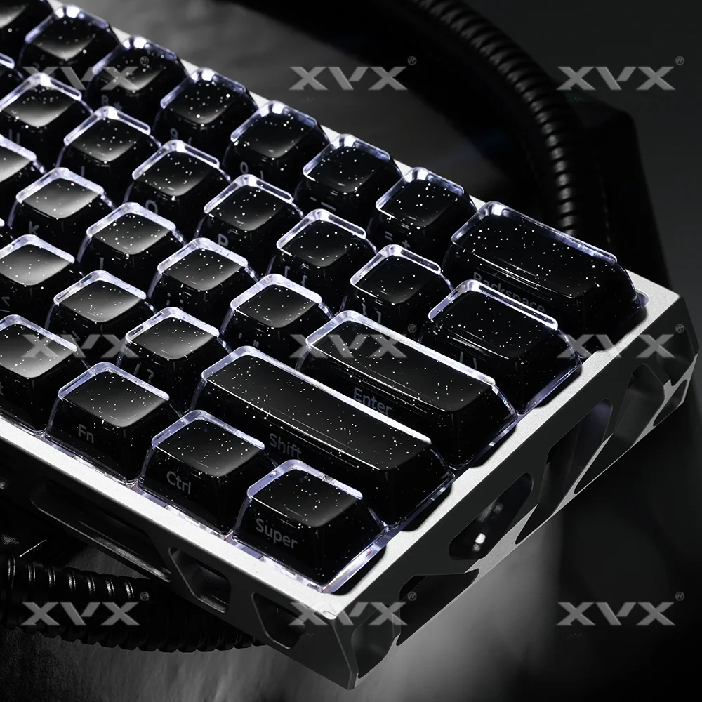 XVX Crystal Jelly 2.0 PC Keycaps Double Shot ABS PC MDA Height Magnetic Axis Keyboard Keycaps PC Accessories Gifts
