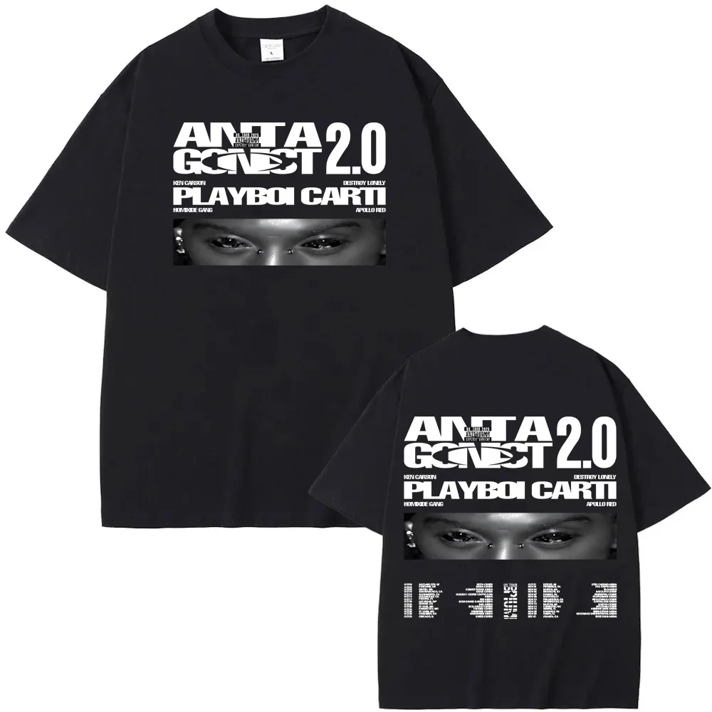 

Playboi Carti-Antagonist TOUR T-shirt Graphic Hip Hop 100%Cotton High Quality Tee-shir Casual Punk Clothing Singer's Same Style