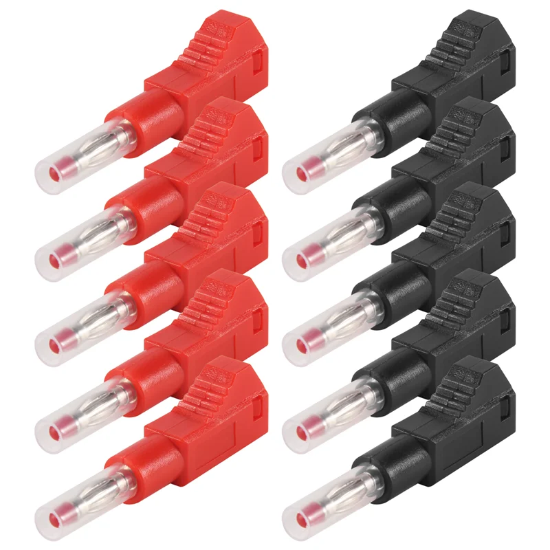 

B63B-10 Sets Retractable Sheath 4Mm Banana Plug Connectors Stackable Wire Solder Multimeter Test Leads Ends Plugs Adapter