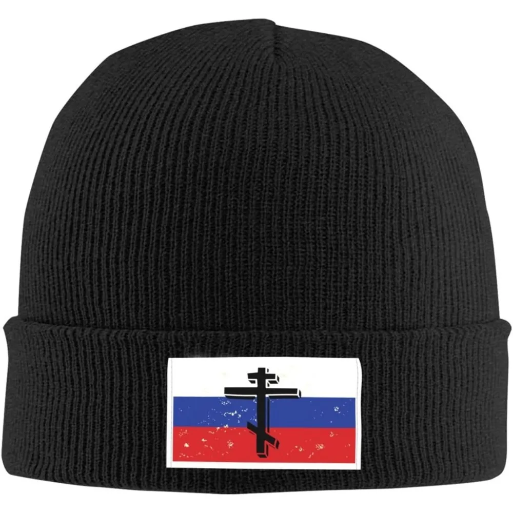 Russian Flag Orthodox Flag Cross Gifts Stocking Hat Watch Hat Beanie Hats Knit Hat Warm Skull Cap Winter Beanie Cap