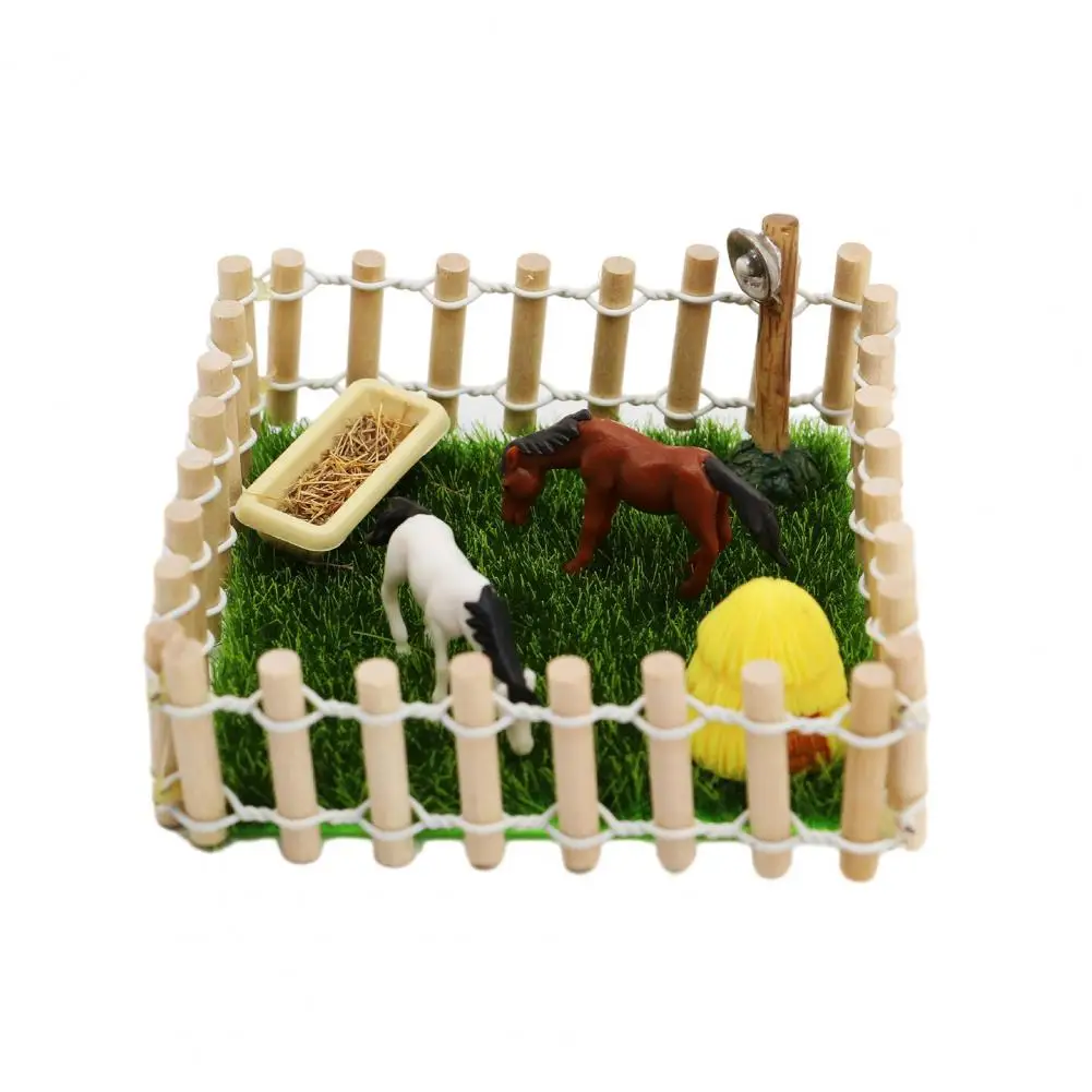 

Dollhouse Play Toy Cute Simulated Animals Fine Workmanship 1/12 Feeding Enclosure Stable Model Doll House Supply