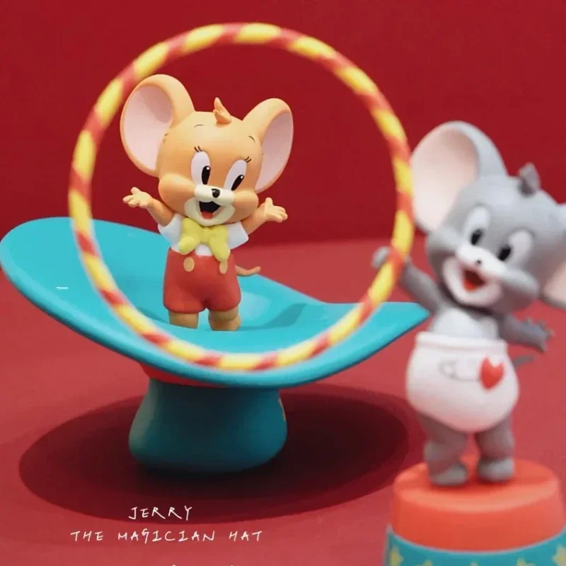 Miniso tom e jerry circo série caixa cega kawaii anime modelo periférico carro decoração de mesa para presentes de aniversário das crianças