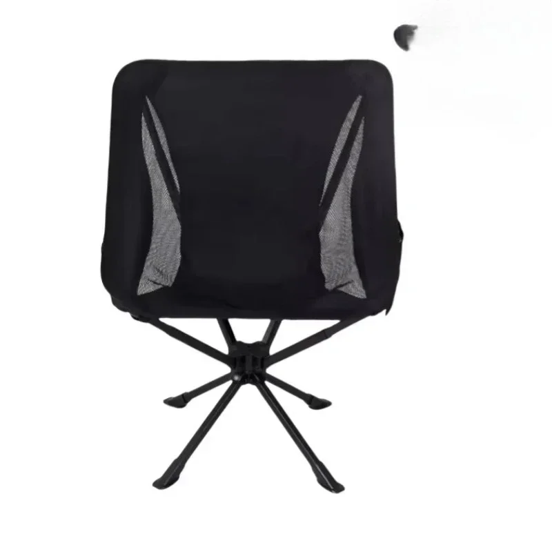 Folding 360 ° Rotatable Camping Chair Portable 5-Second Folding Open All-in-One Storage Outdoor Hiking Fishing Wild Moon Chair