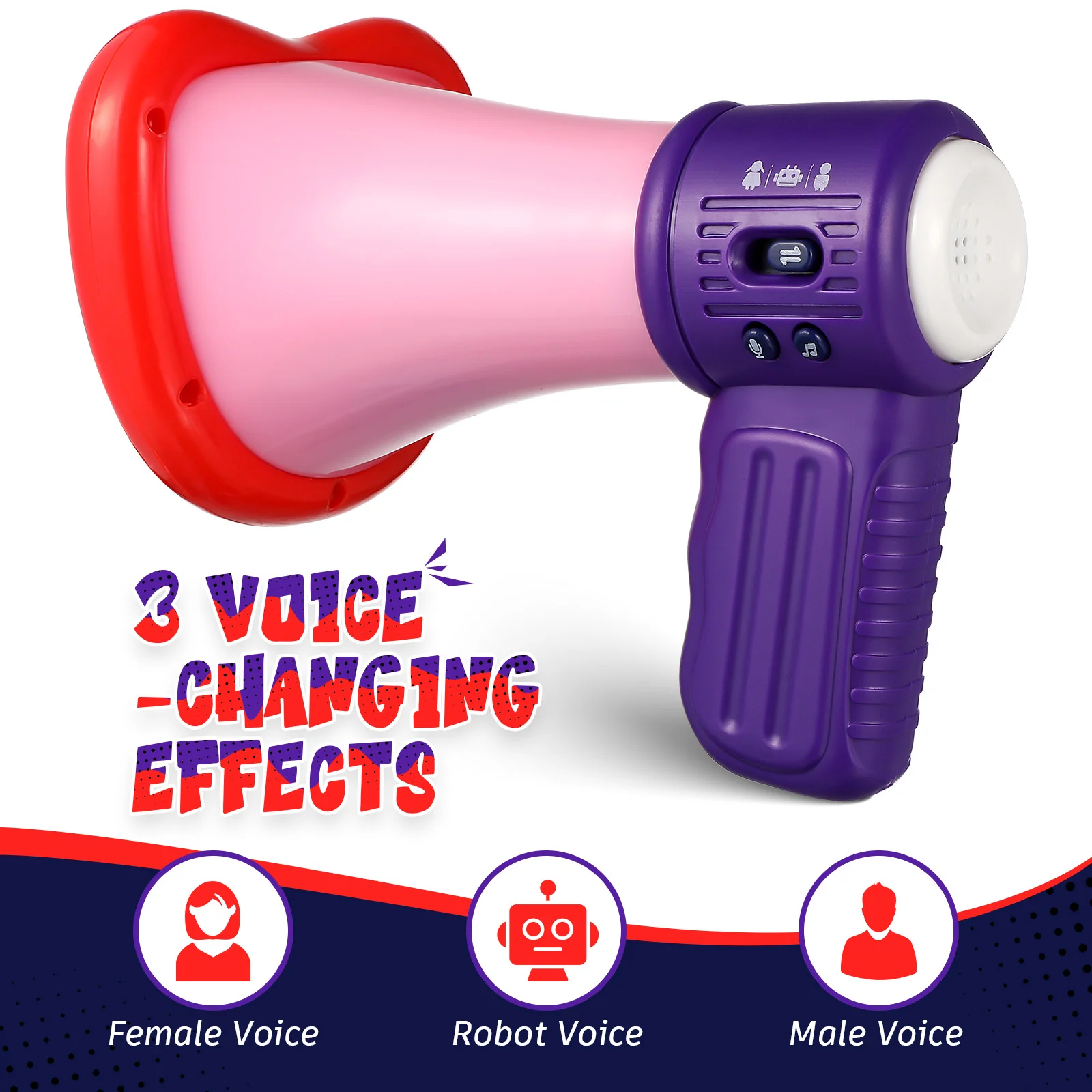 Funny Speaker Multi-functional Voice Changing Horn Children Toy Handheld Loudspeaker (White， Without )