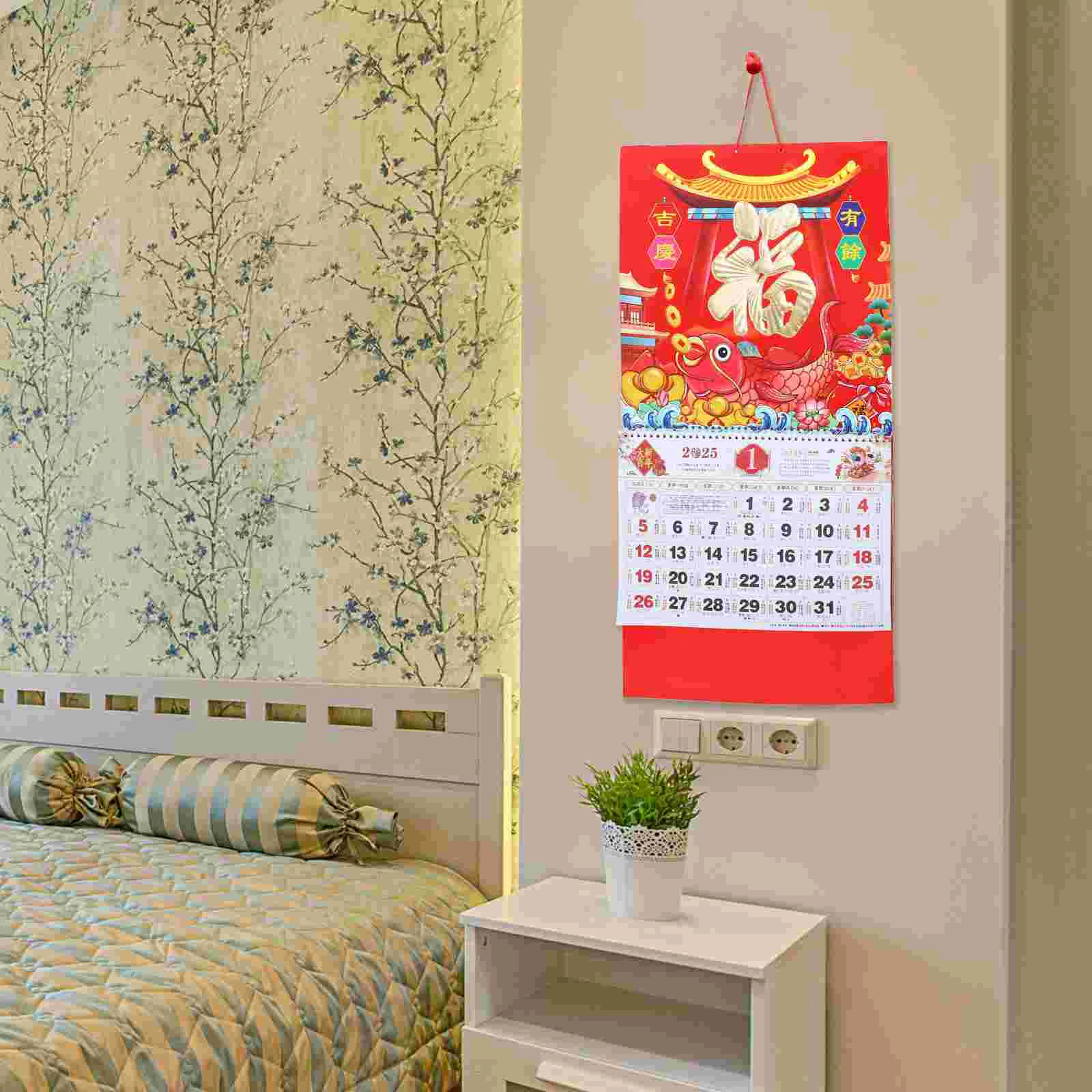 Year of The Snake Wall Calendar Spring Festival New Lunar Chinese 2025 Decor Monthly Large Delicate Decorate