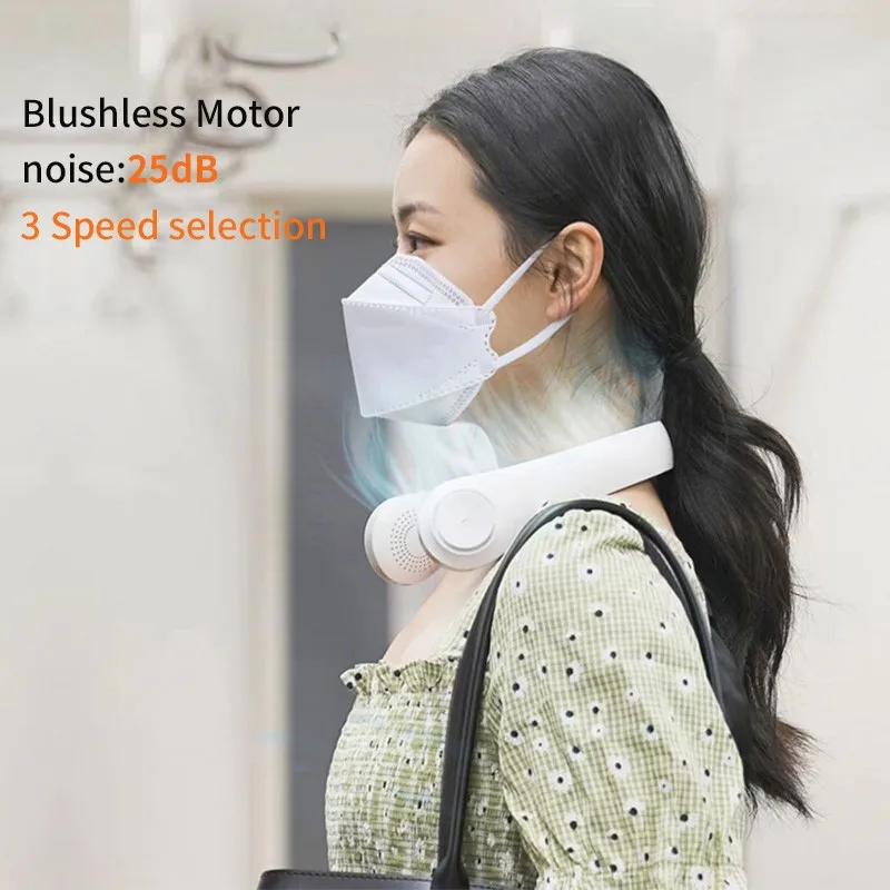 

KNCOKAR Мини-вентилятор для шеи Портативный безлопастной USB перезаряжаемый бесшумный спортивный вентилятор для наружного охлаждения Ventilador