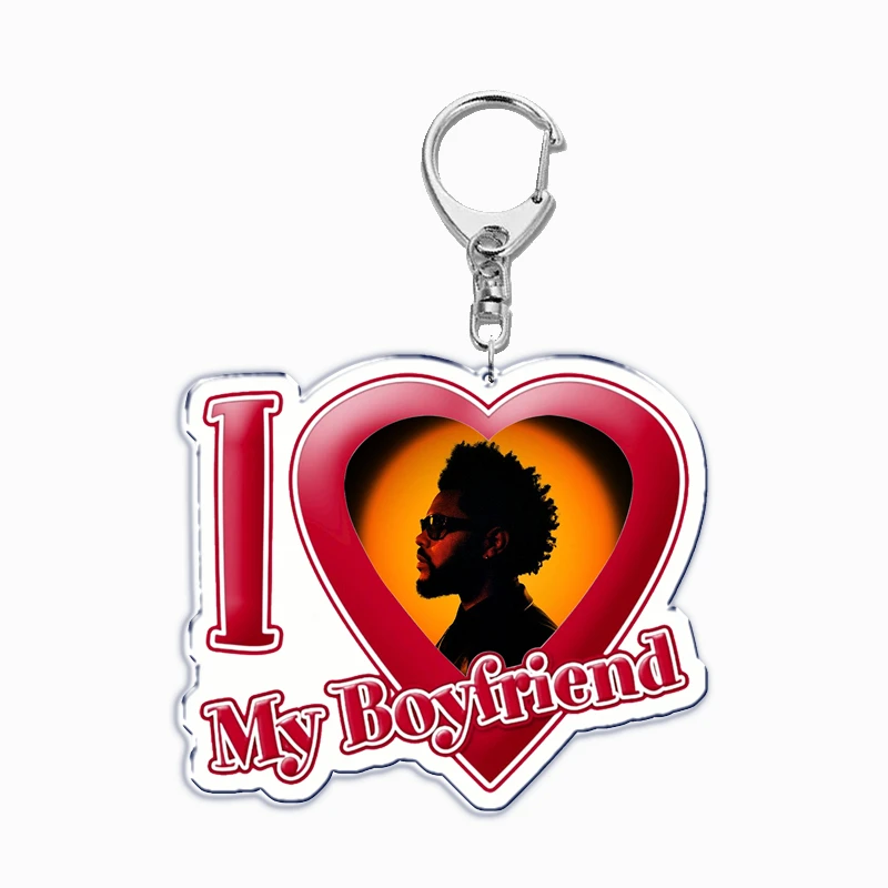 Hot Singer The Weeknd Starboy I Love My Boyfriend Keychain for Women Accessories Key Chain Ring Keychains Jewelry Fans Gifts