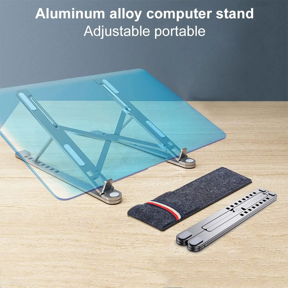 MacBook Air Pro用の折りたたみ式ラップトップスタンド,調整可能なノートブックスタンド,コンピューターサポートベース,タブレットアクセサリー,8つの角度