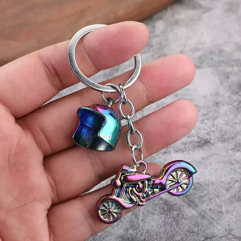 Motorcycle Helmet Keychain Metal Racing Moto Key Chain Motocross Keyring Bags Pendant Creative Keys Accessories