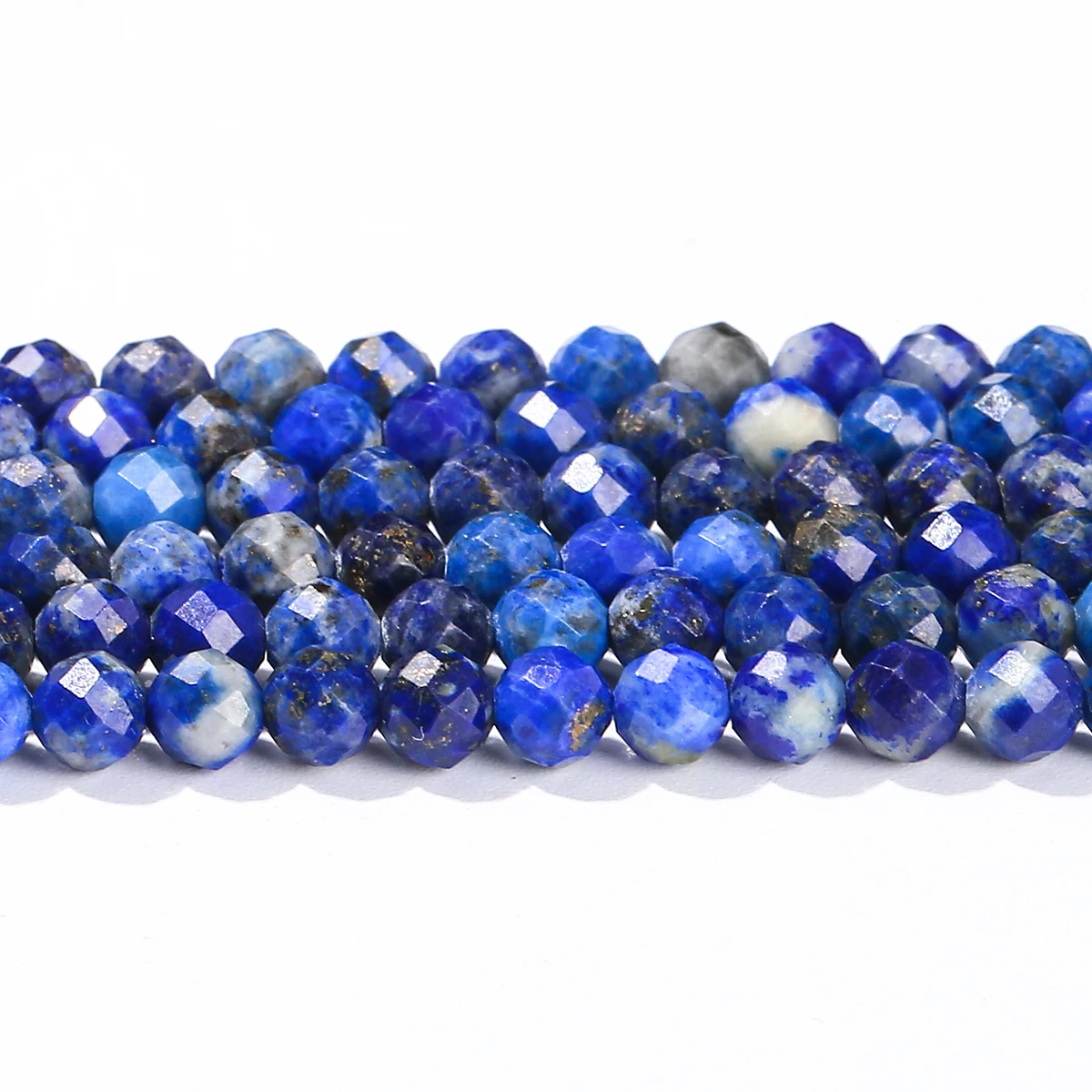 2 3 4 مللي متر الأوجه اللازورد الطبيعي الخرز فاصل فضفاض مستدير حبة صغيرة لصنع المجوهرات عقد دي اي واي سوار الإكسسوار 15" #3