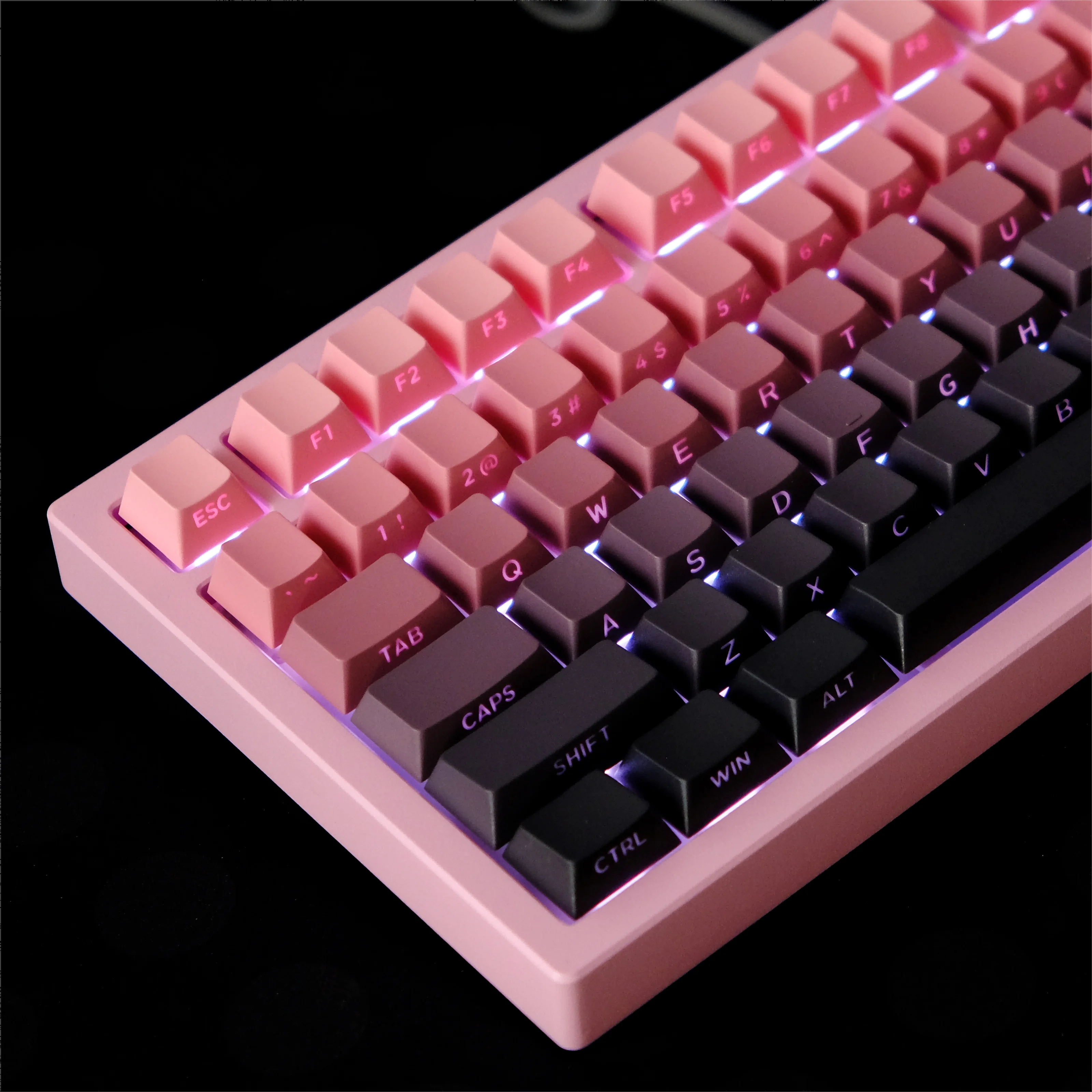 

Колпачки для клавиш Red Bean Double Shot PBT с вишневым профилем, блестящие колпачки для клавиш с боковым принтом для переключателей Gateron MX, механическая клавиатура