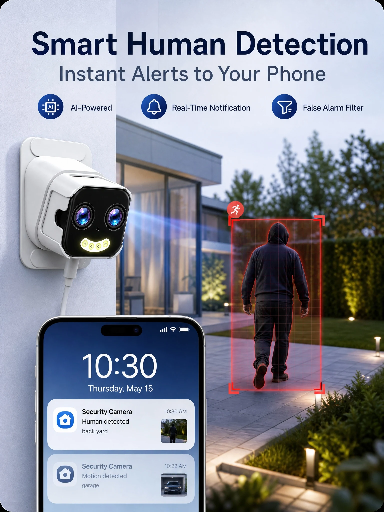 OKAM PRO Window Camera Dual Lens 10X ZOOM 5G WIFI Camera HD 10MP Dual Stand Night Vision Bidirectional Intercom Mobile Detection