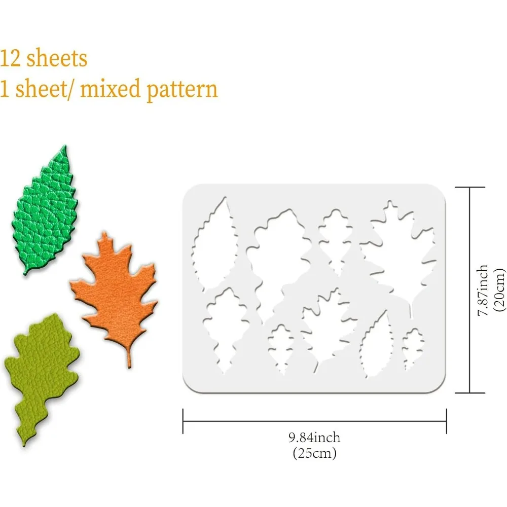 12Pcs Reusable Earrings Making Template, Leather Earring Templates 10x8 inch Plastic Cutting Stencil with Differnt Patterns