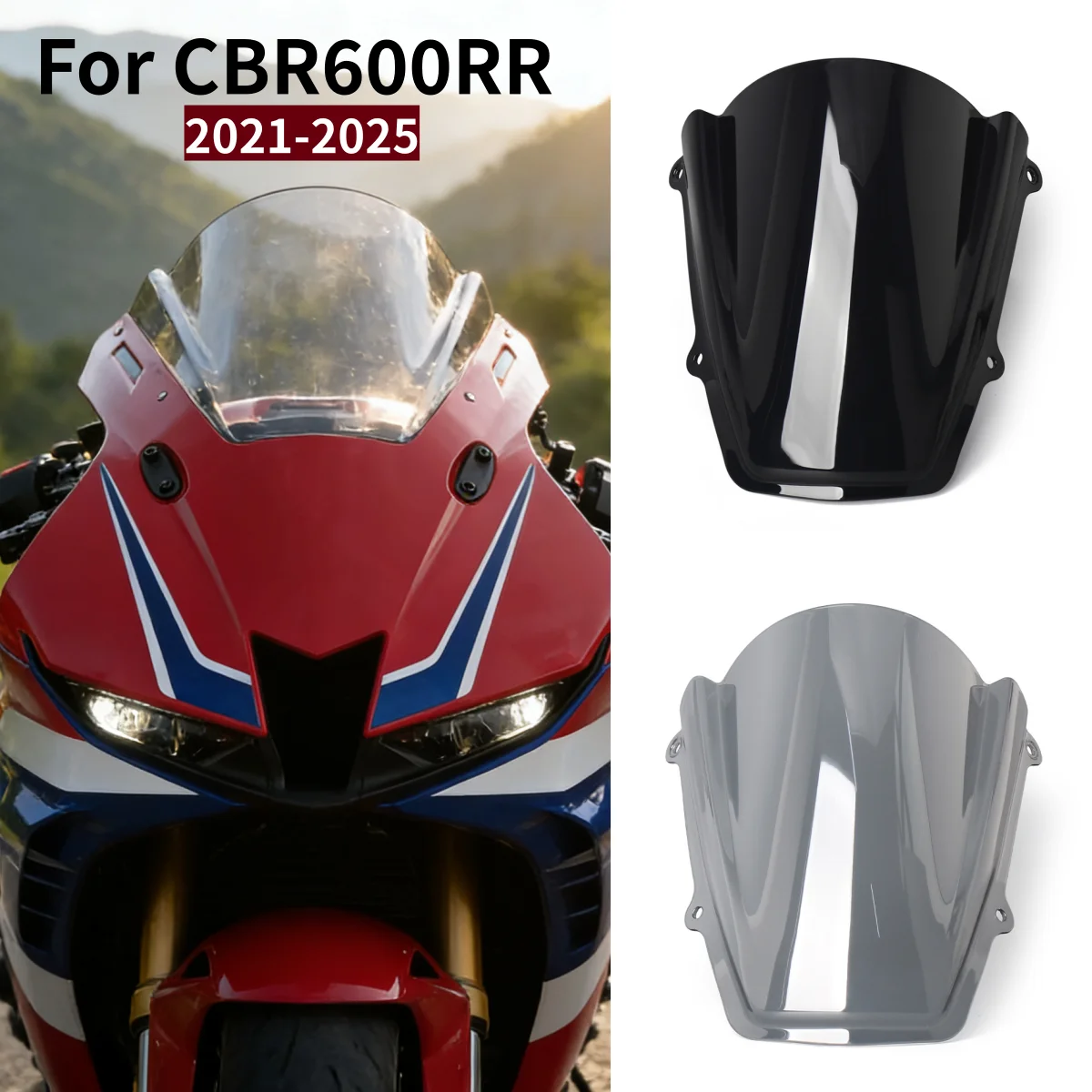 

CBR600RR Motorcycle Front Windshield Sport Windscreen Protector Wind Deflector For Honda CBR600 RR CBR 600 RR 600RR 2021-2025