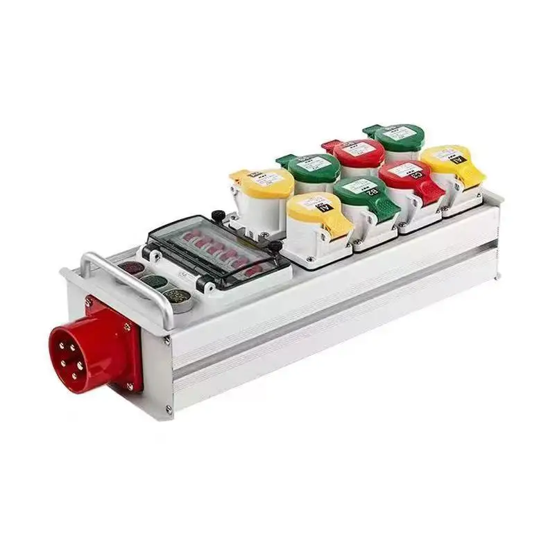 6-Channel Power Distribution Box with Voltmeter - 16A Sockets for Stage/Event Lighting & LED Screens