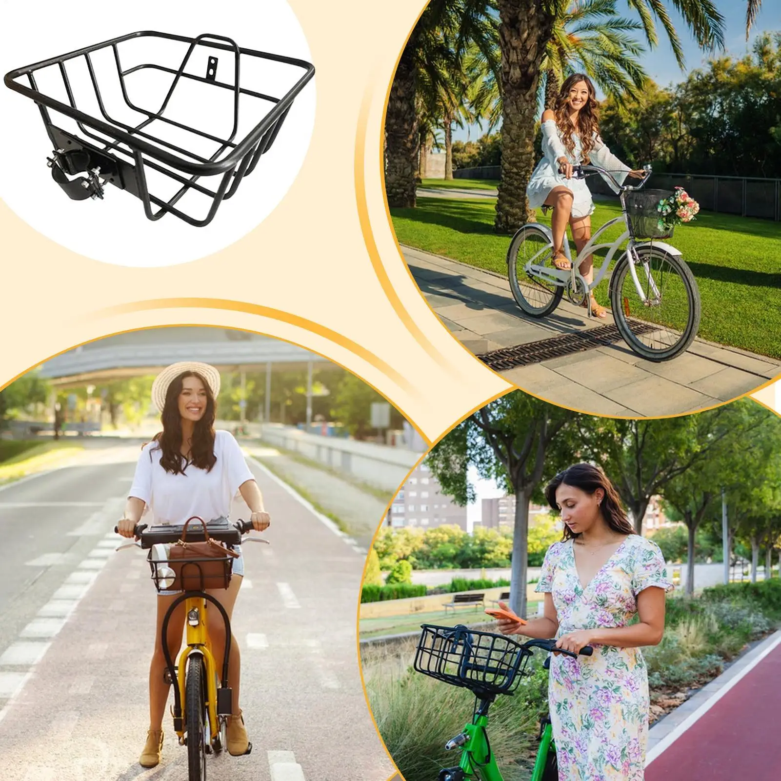 

Подвесная корзина для горного велосипеда, металлические крепления большой емкости, стойка для велосипеда для ежедневной езды, приключенческих путешествий на открытом воздухе