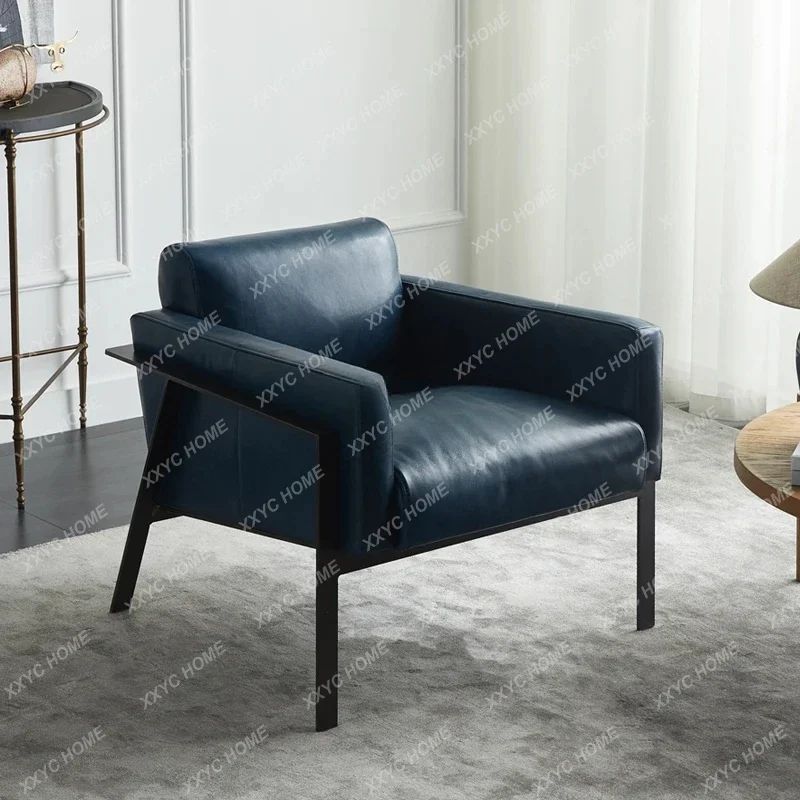 

Y1 современный легкий роскошный кожаный одиночный диван с перилами стул для отдыха современный минималистичный стул со спинкой