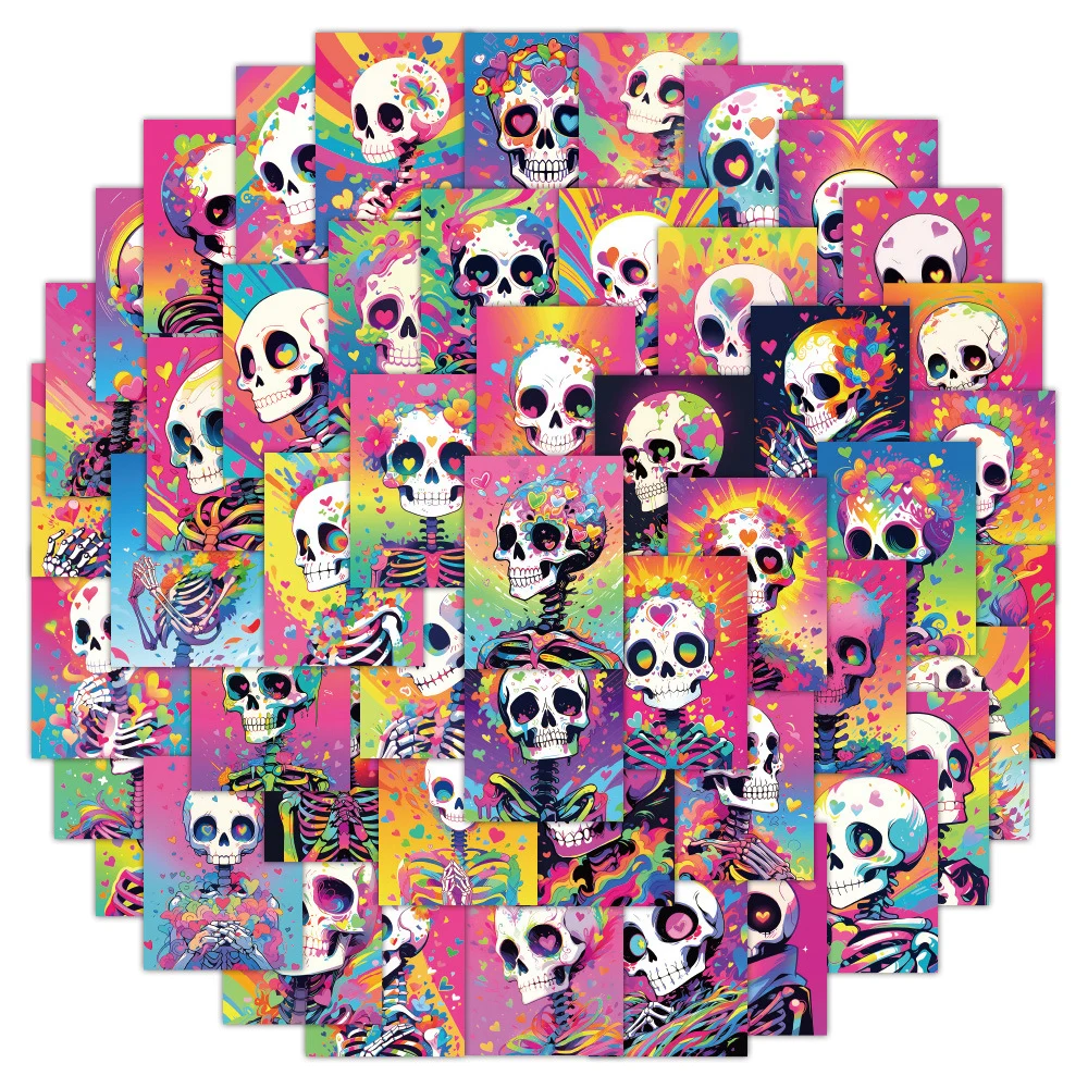 

10/30/60pcs Colorful Skull Artsy Graffiti Stickers Aesthetic DIY Laptop Phone Case Luggage Waterproof Cool Kids DIY Sticker Toys