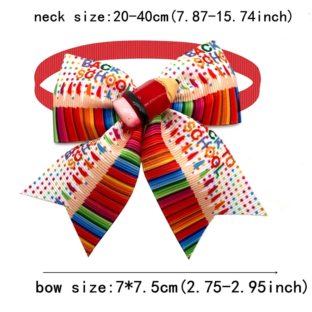 50/100pcs Dog Bow Tie Back To School Style Dog Bowties Neckties Collar Pet Supplies Pet Grooming Accessories for Small Dog Cat