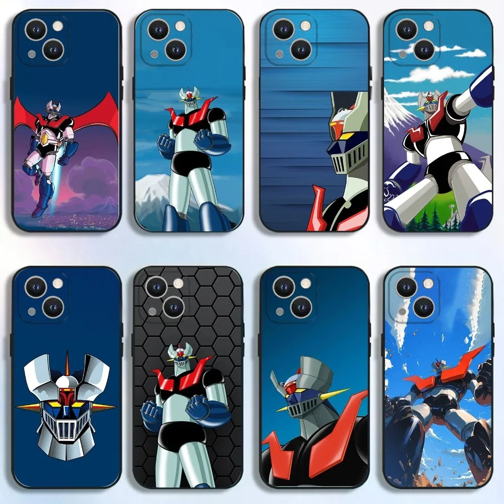 

Mazinger Z Robot Phone Case For iPhone 16,15,14,13,12,11 Plus,Pro Max,XS,X,XR,SE,Mini,8,7,Soft Silicone Black Cover