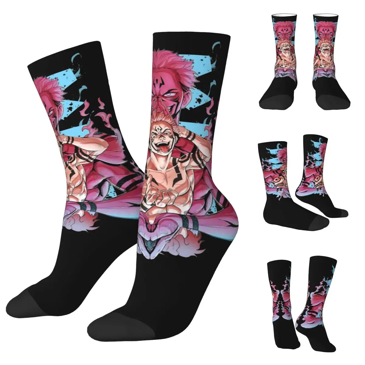 

Japanese Anime Ultimate King Of Curses cosy Unisex Socks,Cycling Happy 3D printing Socks,Street Style Crazy Sock