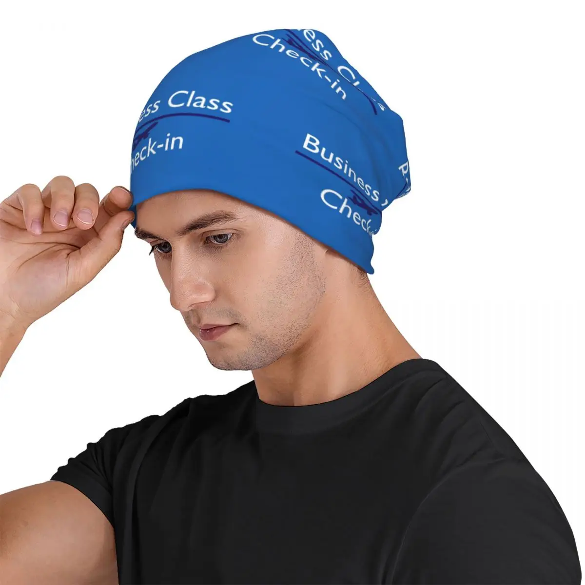 BUSINESS CLASS Check-in Unisex Adult Beanies Caps Knitted Bonnet Hat Warm Hip Hop Autumn Winter Outdoor Skullies Hats