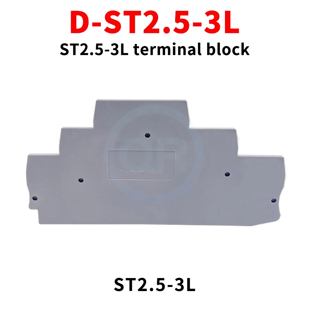(10 pcs) D-ST2.5-3L three-layer terminal block, spring-type three-in and three-out connector, plug side plate