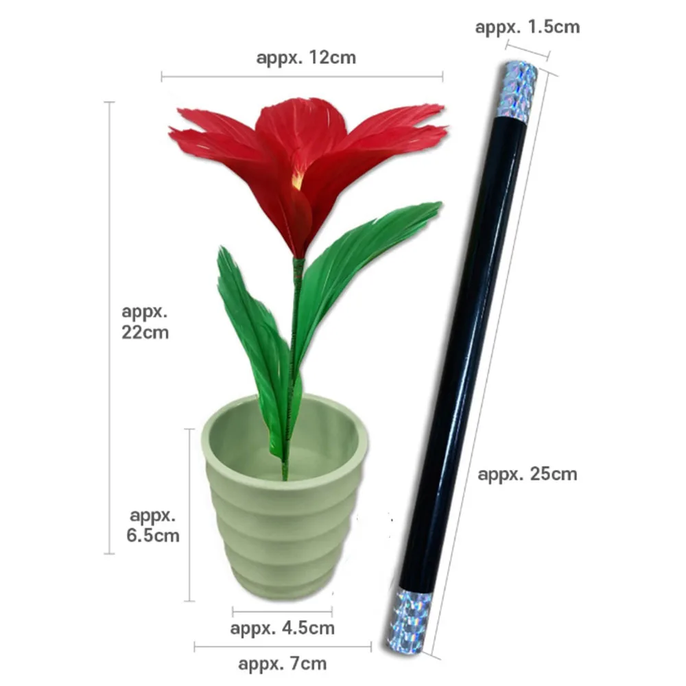 Luxury Magic Wand to Flower Transformation Tricks Instant Visual Impact Prop for Stage Close Up Performance Adults Kids Show
