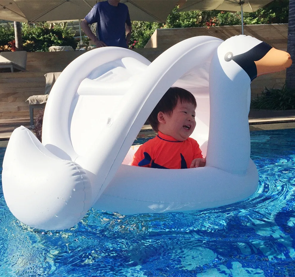 Summer Inflatable Flamingo Swan Pool Float Baby Swim Ring Water Hammock Swimming Ring Dropshipping