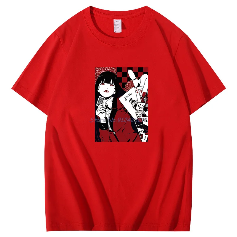 Anime Kakegurui anime Harajuku graphic t shirts Summer Cotton Casual Top Tees Oversized T Shirt Summer Men's clothing