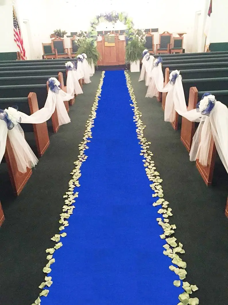 1M/1,2M Königsblau Hochzeit Vlies Outdoor Luxus Korridor Läufer Teppich Dekoration Hochzeit Zeremonie Weihnachten Party – Detail 7