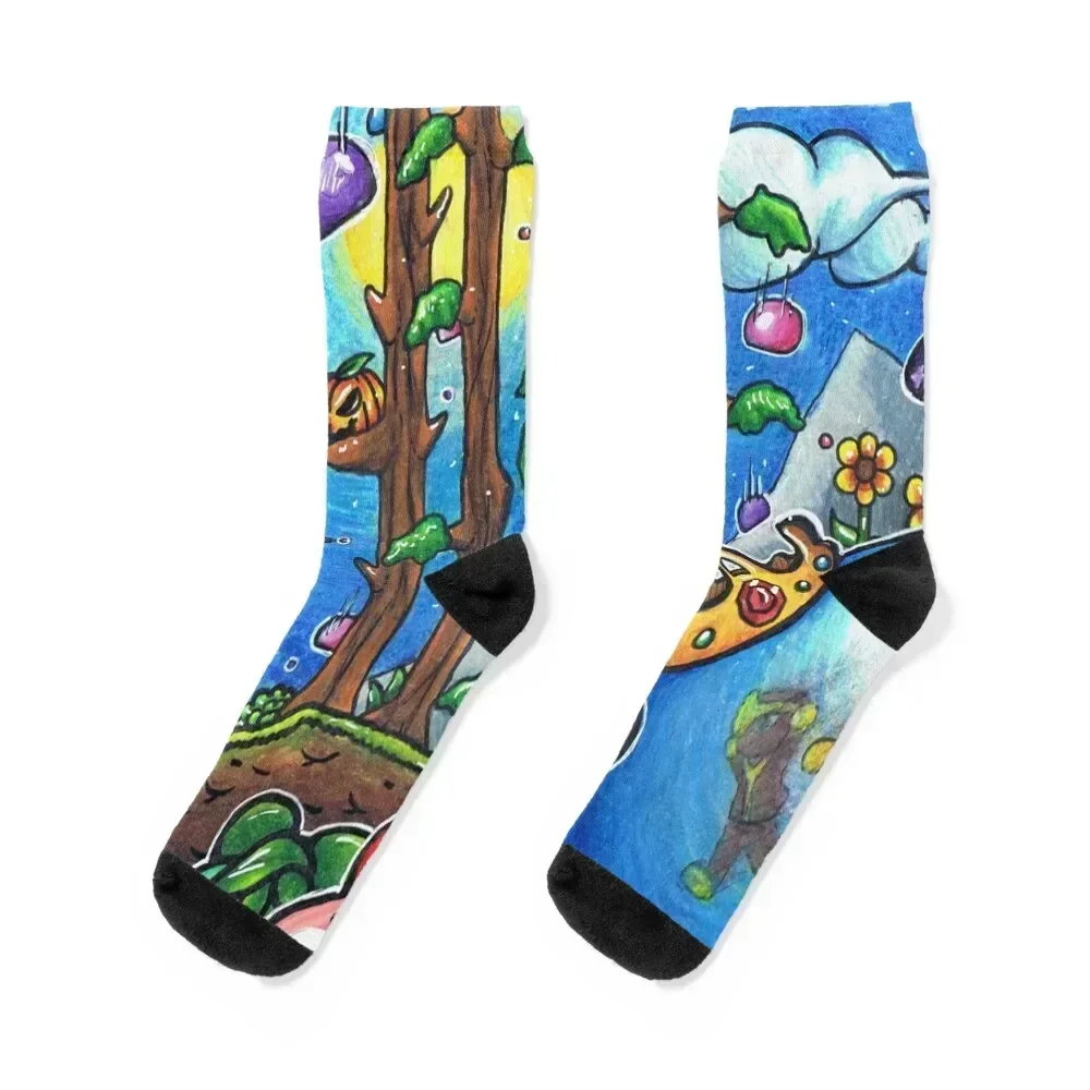 Terraria- Slime Rain Socks compression cartoon moving stockings custom sports Socks For Women Men's