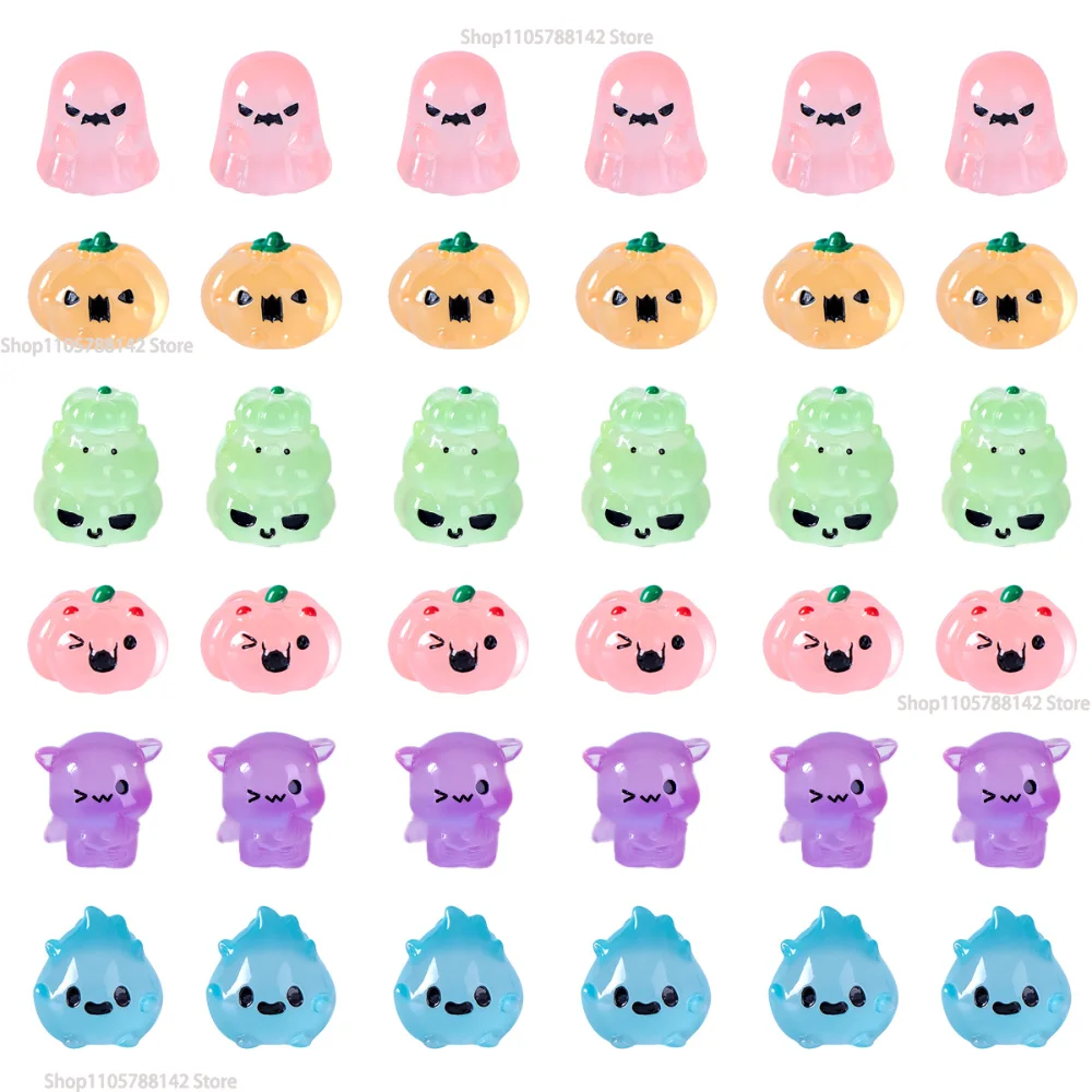 18pcs Halloween Mini Ghosts Figures,Micro Landscape Party Decoration Figurines to Hide Glow in The Dark Tiny Statue for Hallow