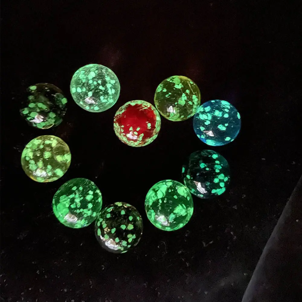 10pcs/pack Glow in The Drak Luminous Glass Balls Glass Marbles Non-porous Fish Tank Glass Ball 10pcs/pack 16mm