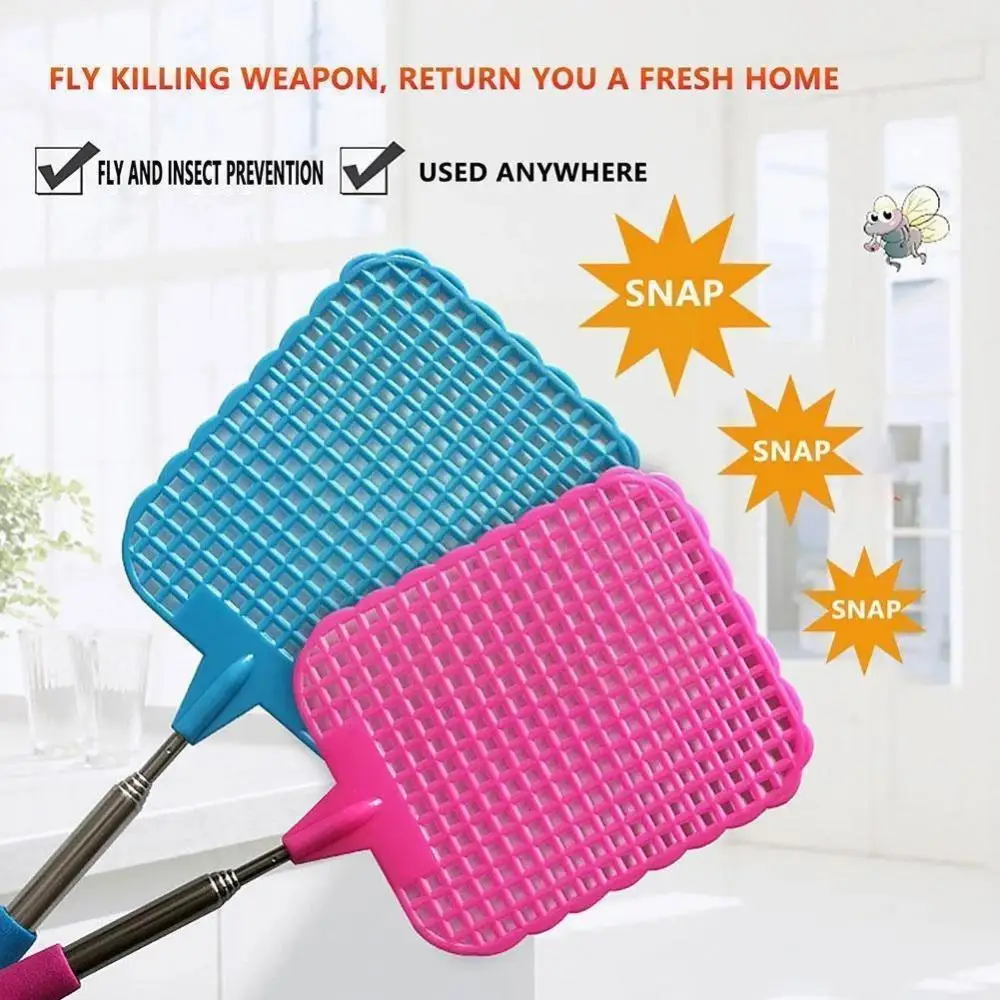 Scacciamosche in plastica regolabile Home manico lungo Flyswatter Flapper Insect Killer