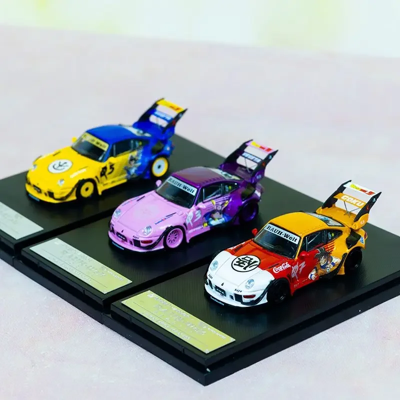 SW 1:64 Porsche RWB 993 alloy limited edition static model, children's collection of decorative toys, holiday gifts for friends.