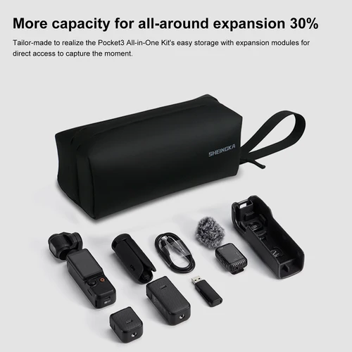 Imagen 2 del producto Sheingka Estuche de transporte para DJI Osmo Pocket 3 bolsa protectora multicapa portátil estuche de almacenamiento para accesorios DJI Pocket 3