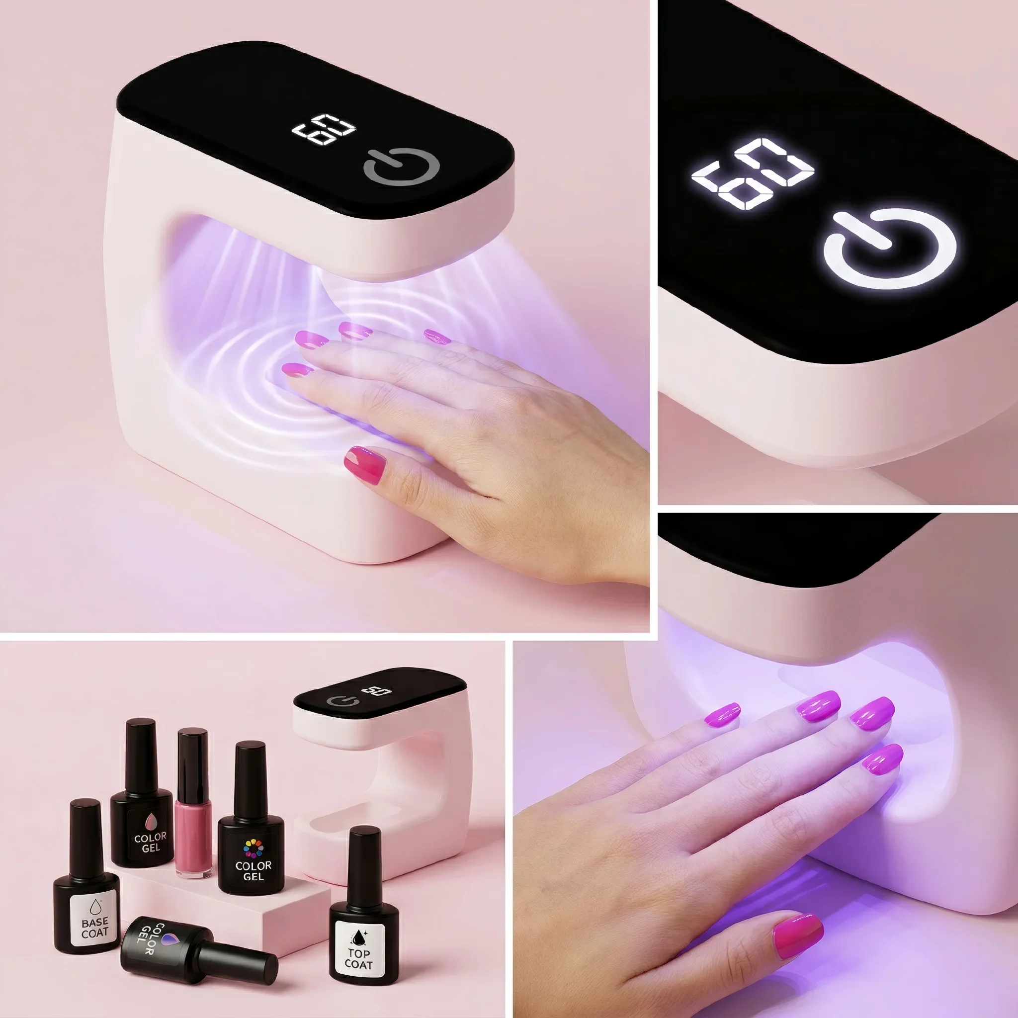 

Миниатюрная LED UV-лампа для ногтей, портативная, с таймером на 60 секунд, для быстрой сушки гель-лака, без загара, для одного пальца, для дома, салона и путешествий